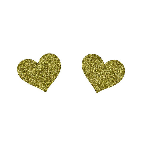 Glitter Heart Womens Nipple Covers By Love In Leather - Breast and Nipple Toys
