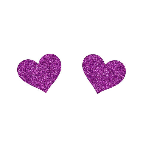 Glitter Heart Womens Nipple Covers By Love In Leather - Breast and Nipple Toys