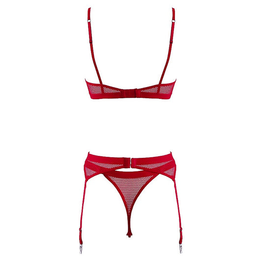Muse Lingerie Fetish Play Sexy Bra and Panty Set Red