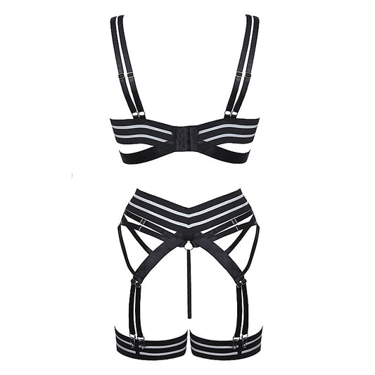 Muse Fetish Play Sexy Womens Lingerie Set Black