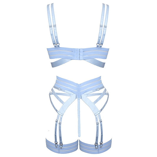 Muse Fetish Play Sexy Womens Lingerie Set Blue