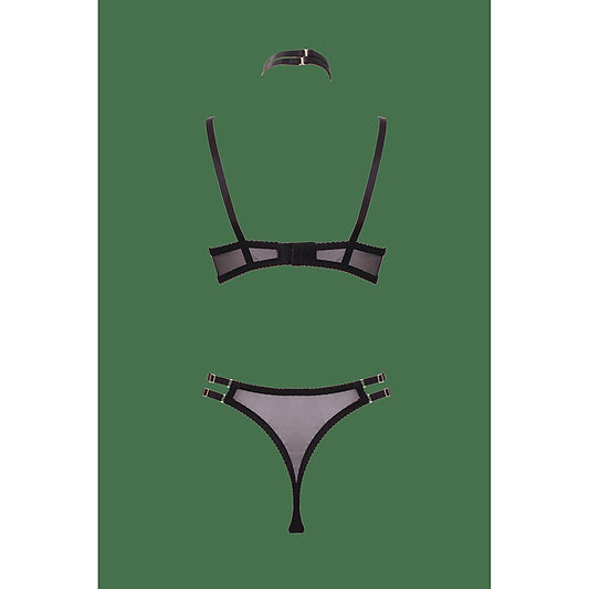 Muse Lingerie 3 Piece Peek a Boo Bra and Panty Set