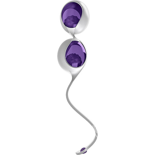 OVO L1 Silicone Kegel Love Balls White/Lilac - Love Eggs and Kegel Exercisers