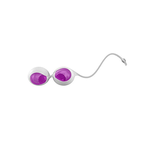 OVO L1 Silicone Kegel Love Balls White/Lilac - Love Eggs and Kegel Exercisers