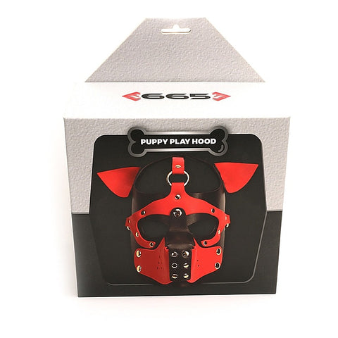 Sport Fucker Playful Pup BDSM Hood BLK/RED/WHT O/S - Bondage Hoods