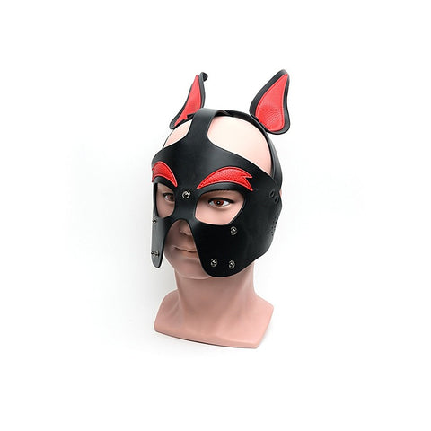 Sport Fucker Playful Pup BDSM Hood BLK/RED/WHT O/S - Bondage Hoods