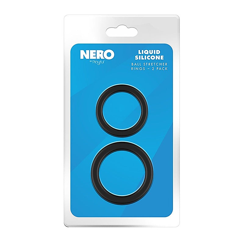 Nero Liquid Silicone 2 Pack Ball Stretcher Rings By Evolved - Ball Stretchers and Crushers