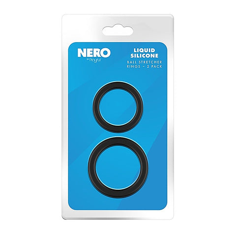 Nero Liquid Silicone 2 Pack Ball Stretcher Rings By Evolved - Ball Stretchers and Crushers