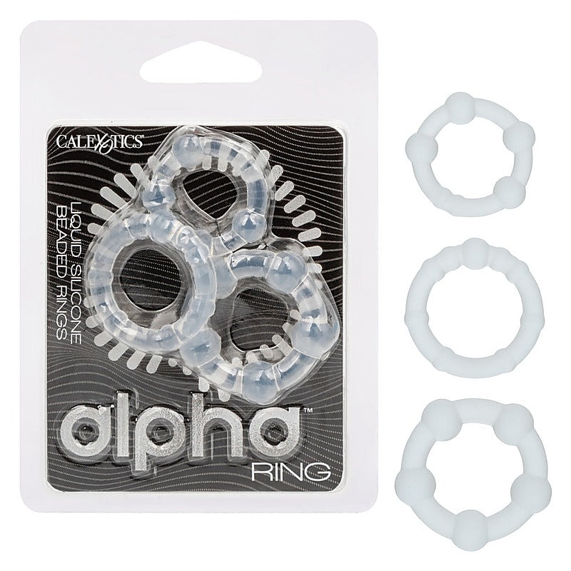 Alpha Liquid Silicone Beaded Cock Rings - Cock Ring Sets
