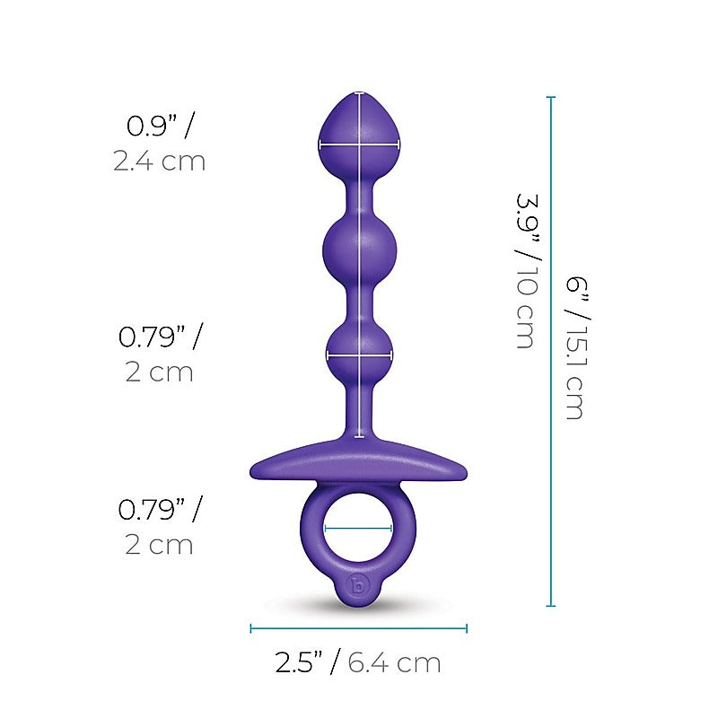 Butties Zip Silicone Anal Beads By B-Vibe - Anal Beads and Balls