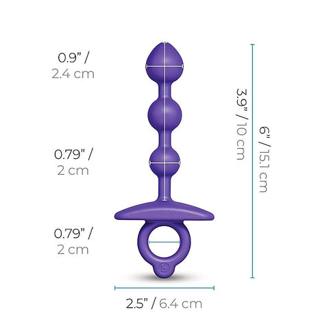 Butties Zip Silicone Anal Beads By B-Vibe - Anal Beads and Balls