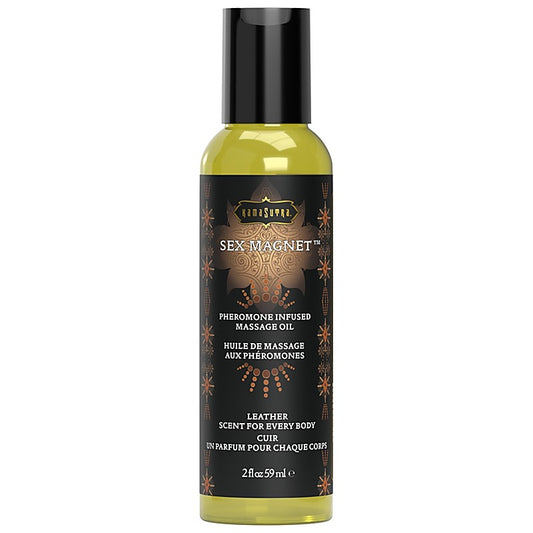 Kama Sutra LEATHER Sex Magnet Massage Oil 2 fl oz