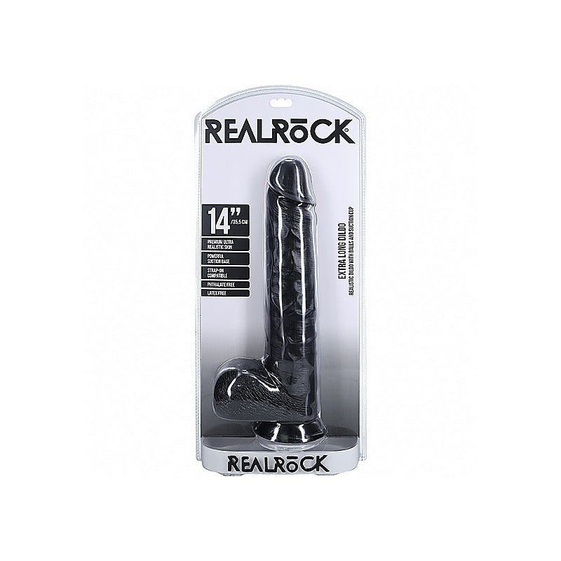 Realrock Extra Large Straight D/Ildo With Balls 35.5Cm - Realistic Dildos