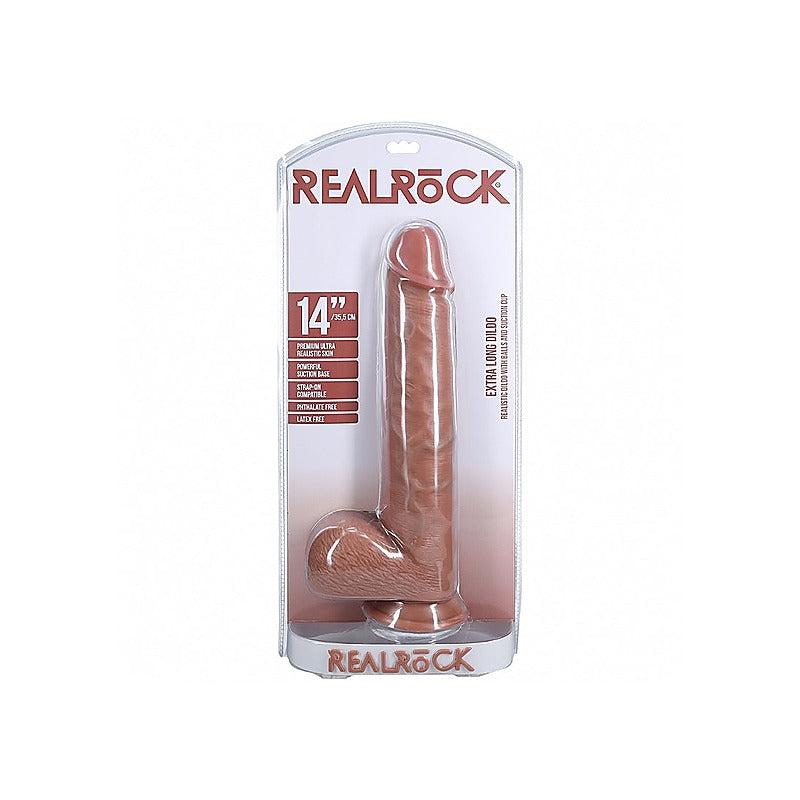 Realrock Extra Large Straight D/Ildo With Balls 35.5Cm - Realistic Dildos