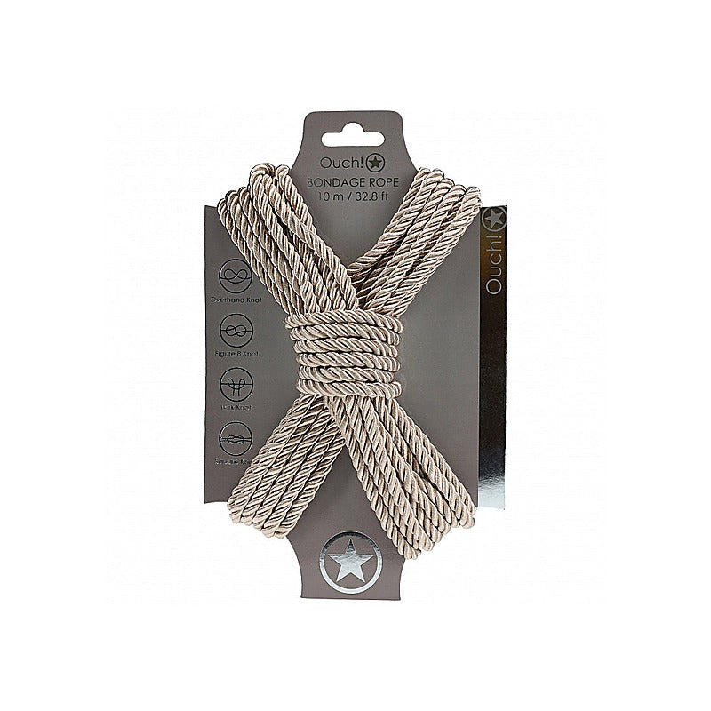 Ouch! Silky Smooth Nylon Bondage Rope 10M By Shots Toys - Cuffs And Restraints