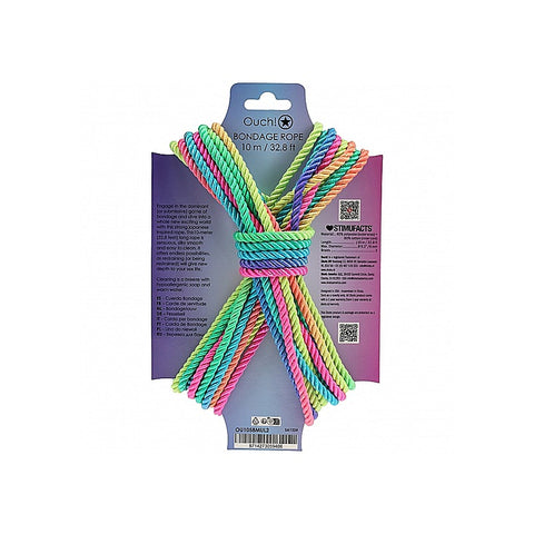 Ouch! Silky Smooth Nylon Bondage Rope 10M By Shots Toys - Cuffs And Restraints