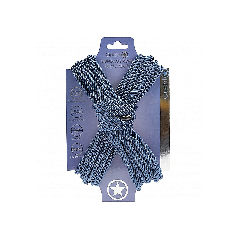 Ouch! Silky Smooth Nylon Bondage Rope 10M By Shots Toys - Cuffs And Restraints