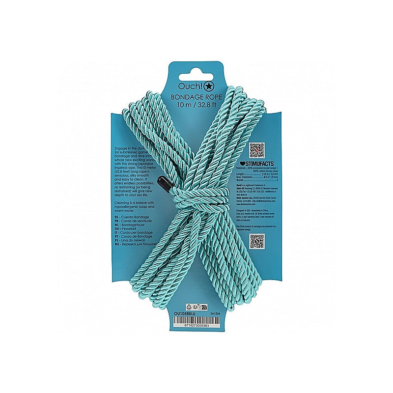Ouch! Silky Smooth Nylon Bondage Rope 10M By Shots Toys - Cuffs And Restraints