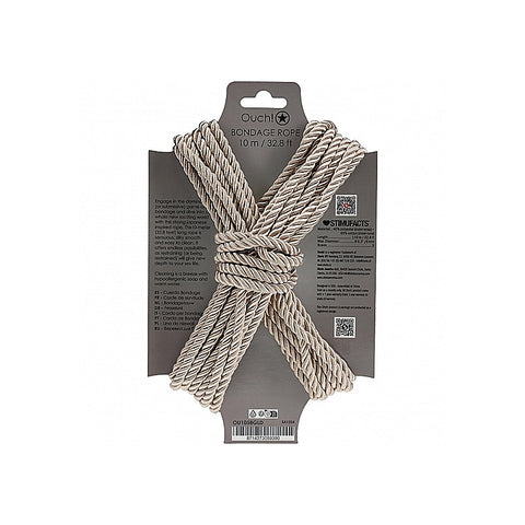 Ouch! Silky Smooth Nylon Bondage Rope 10M By Shots Toys - Cuffs And Restraints