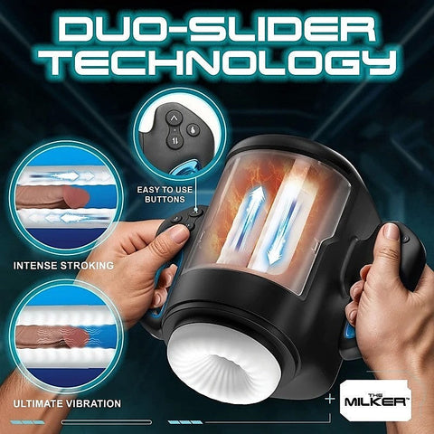 XR Brands Cyber Milker Stroking & Vibrating Masturbator