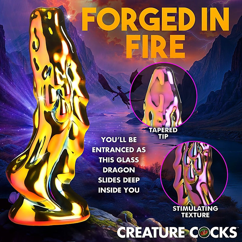 XR Brands Creature Cocks Dragon Glass Fantasy Dildo - Realistic Dildos