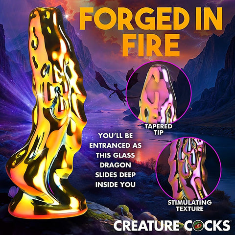 XR Brands Creature Cocks Dragon Glass Fantasy Dildo - Realistic Dildos