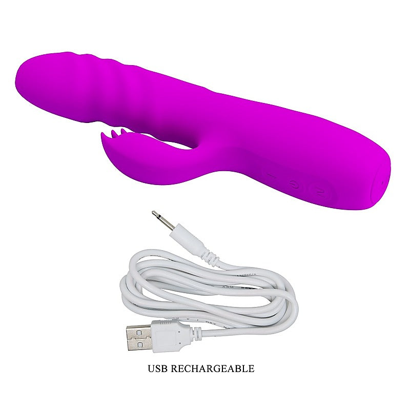 Bob Rechargeable Thrusting Rabbit Vibrator By Party Up - Rabbit Vibrators