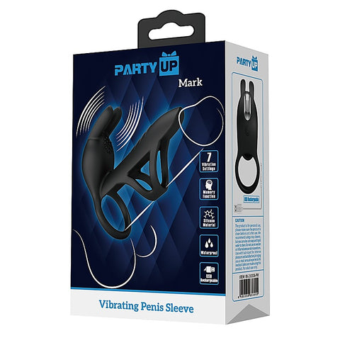 Mark Usb Rechargeable Vibrating Cock Sleeve By Party Up - Penis Sleeves and Extenders