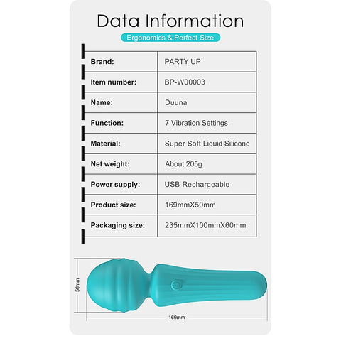 Duuna Rechargeable Body Wand Massager By Party Up - Body Wands