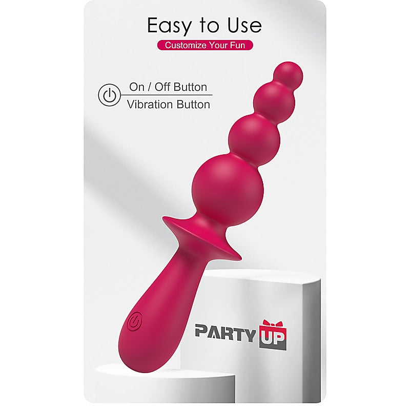 Party Up EVAJANE USB Rechargeable Beaded Vibrator - Anal Beads and Balls