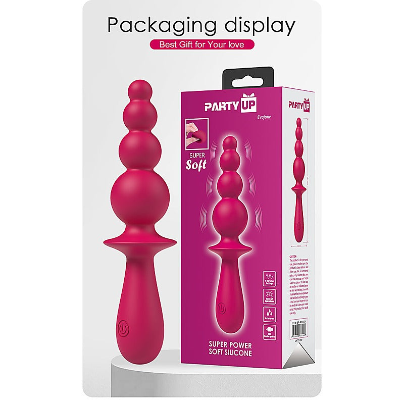Party Up EVAJANE USB Rechargeable Beaded Vibrator - Anal Beads and Balls