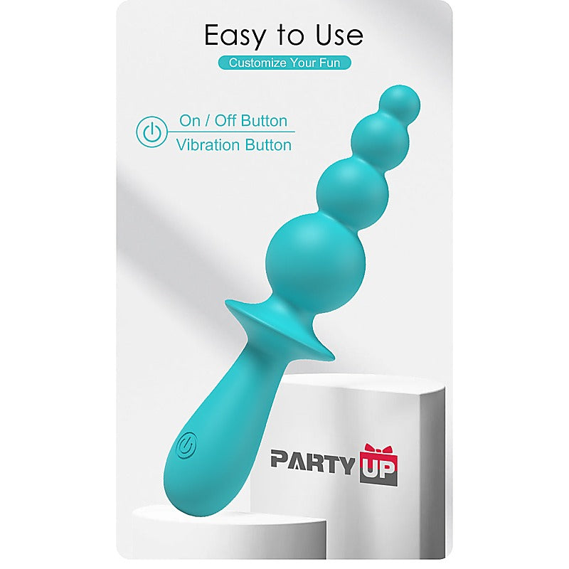 Party Up EVAJANE USB Rechargeable Beaded Vibrator - Anal Beads and Balls