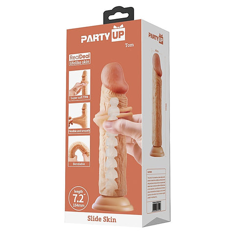 Party Up TOM Slide Skin Suction Cup Flexible Dildo - Realistic Dildos
