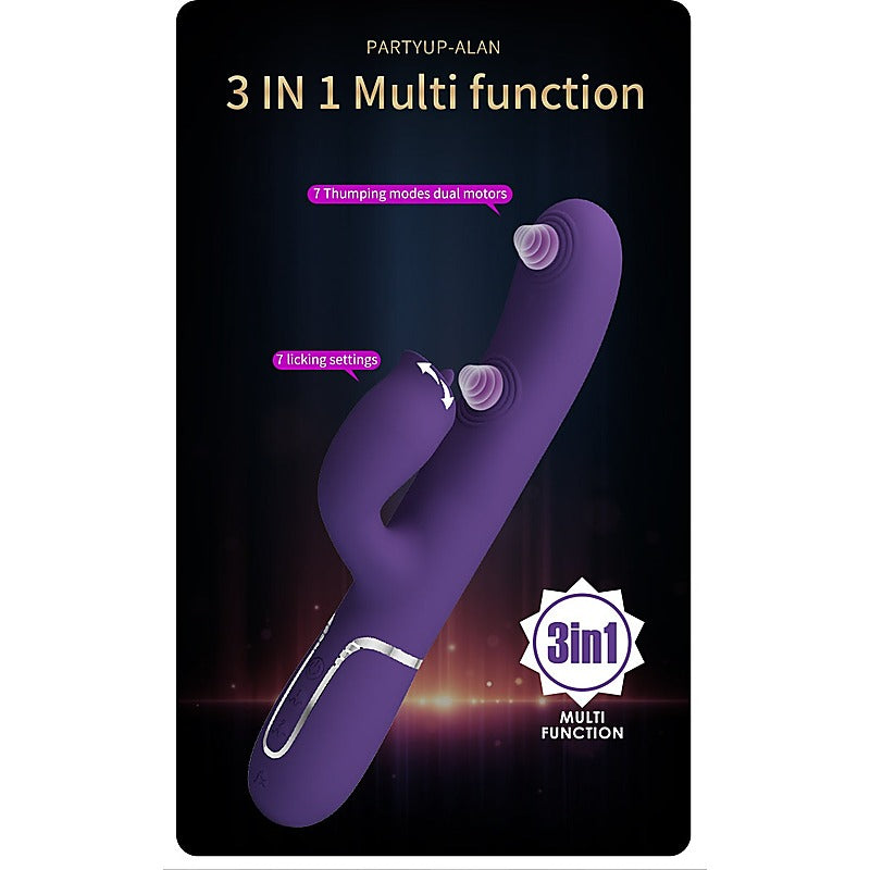 Party Up ALAN Dual Motor Vibrating Rabbit Massager - Rabbit Vibrators