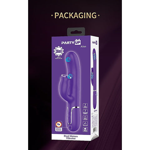 Party Up ALAN Dual Motor Vibrating Rabbit Massager - Rabbit Vibrators