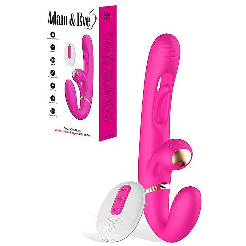 Orgaz-Ohh-Matic Strapless Strap-On With Remote By Adam & Eve - Strap On Sextoys