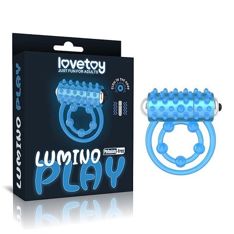 Lumino Play Vibrating Penis & Balls Cock Ring by Lovetoy - Vibrating Cock Rings