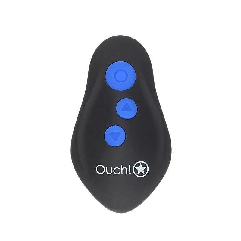 Ouch! E-Stim & Vibrating Butt Plug With Cock Ring - Butt Plugs