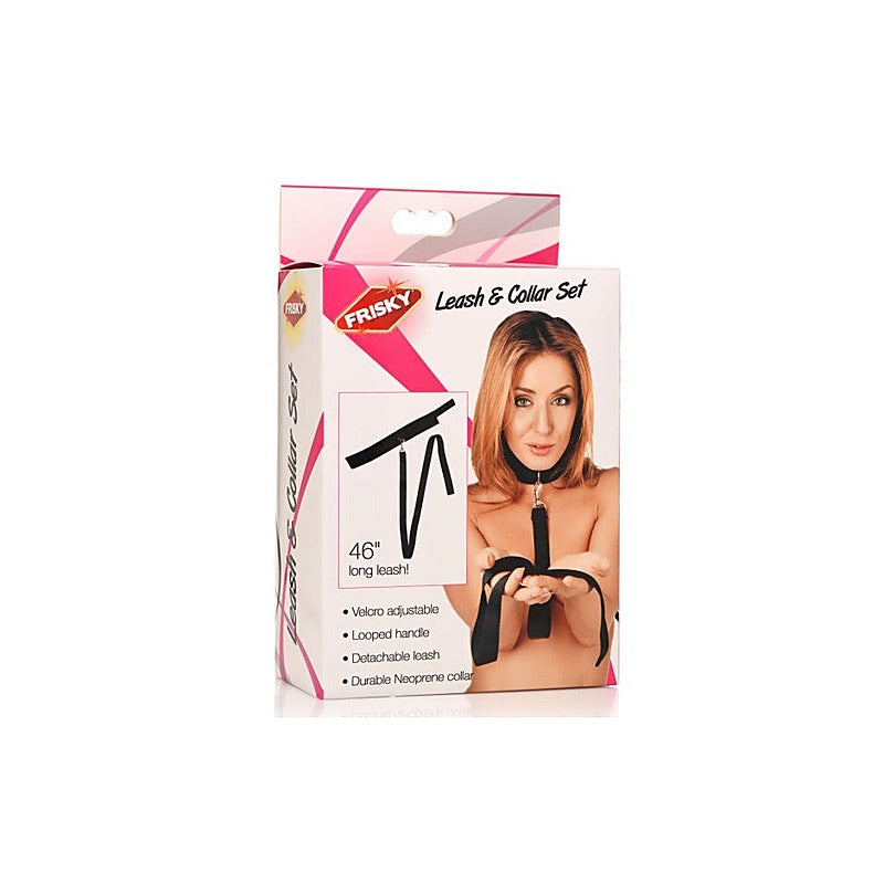 Frisky Neoprene Collar And Leash Set Black - Collars and Leads