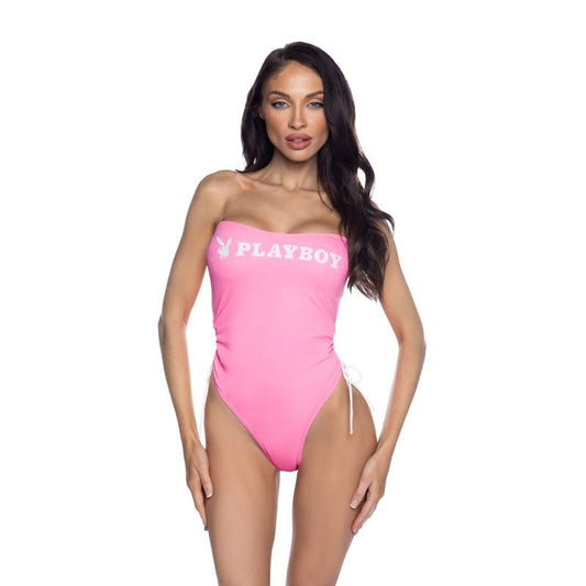 PlayBoy Swimsuit with Ruched Side Ties & Removable Straps - Bras and Bra Sets