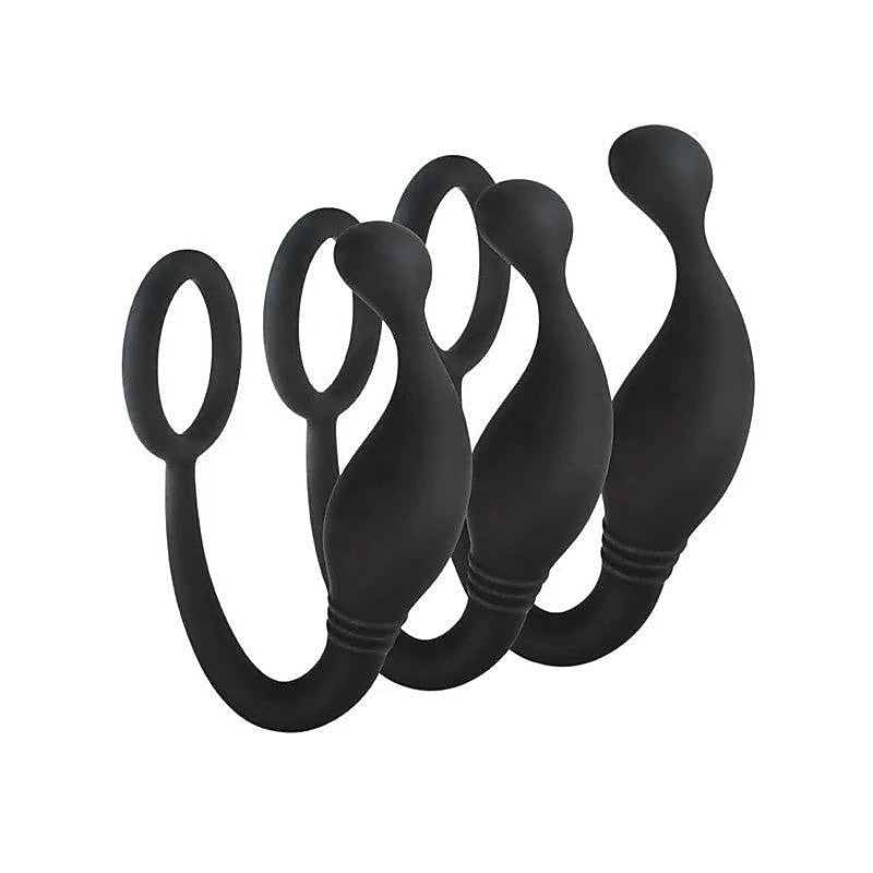 Excellent Power 3 Piece Prostate Plug with Cock Ring - Prostate Toys