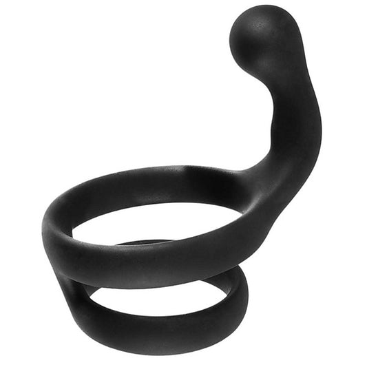 Excellent Power Cock Ring with Clitoral Stimulator Black - Stretchy Cock Rings