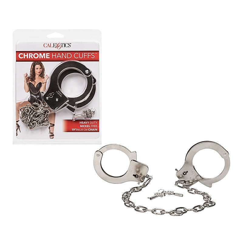 California Exotics BDSM Play Chrome Hand Cuffs - Cuffs And Restraints