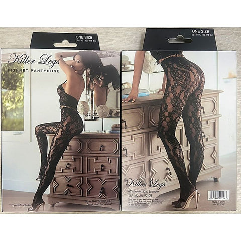 Killer Legs Lace Bloom Vertical Sexy Women'S Tights - Fishnet and Thigh Highs