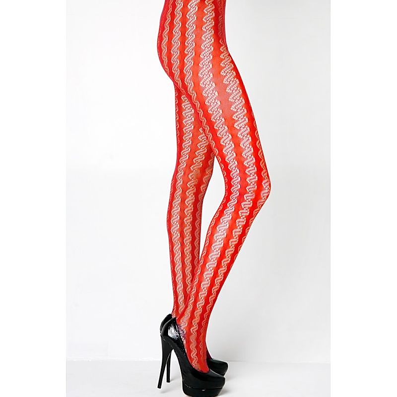 Killer Legs Stella Elyse Coiled Lines Fishnet Tights - Fishnet and Thigh Highs