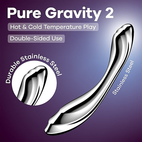 Pure Gravity 2 High Quality Metal Dildo By Satisfyer - Steel Sex Toys