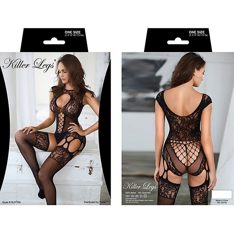 Killer Legs Diamond in the Rough 2 Pc Bodystocking Set - Body Stockings