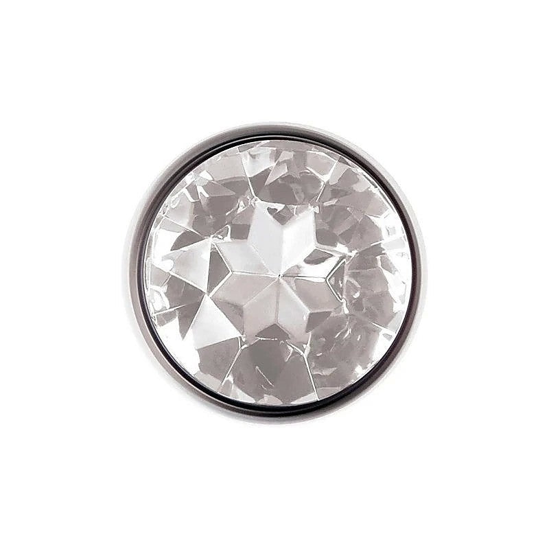 Clear Gem Base Metal Anal Plug Medium By Adam & Eve - Butt Plugs