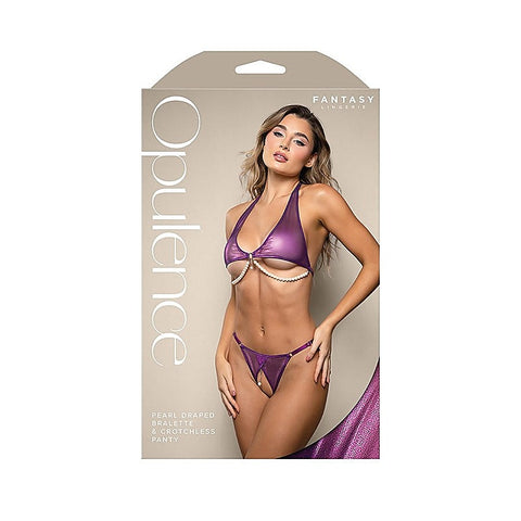 Opulence Bralette & Crotchless Panty By Fantasy Lingerie - Bras and Bra Sets