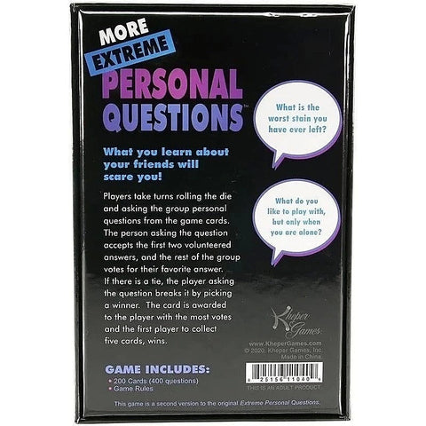 More Extreme Personal Questions Game By Kheper Games - Sex Games, Coupons and Tricks
